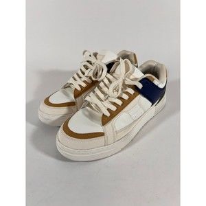 Zara Men's Contrasting Sneaker Shoes White Blue Yellow Green size EU 42